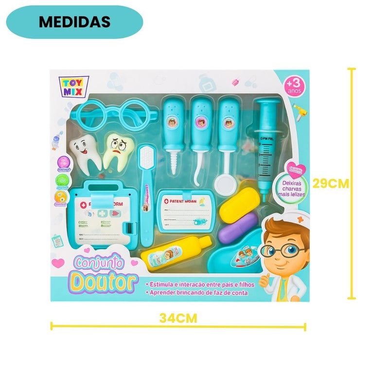 Kit Médico Dentista Infantil Com Acessórios Brinquedo Menina Educativo Faz de Conta Diversão Criança Ponto Criativo
