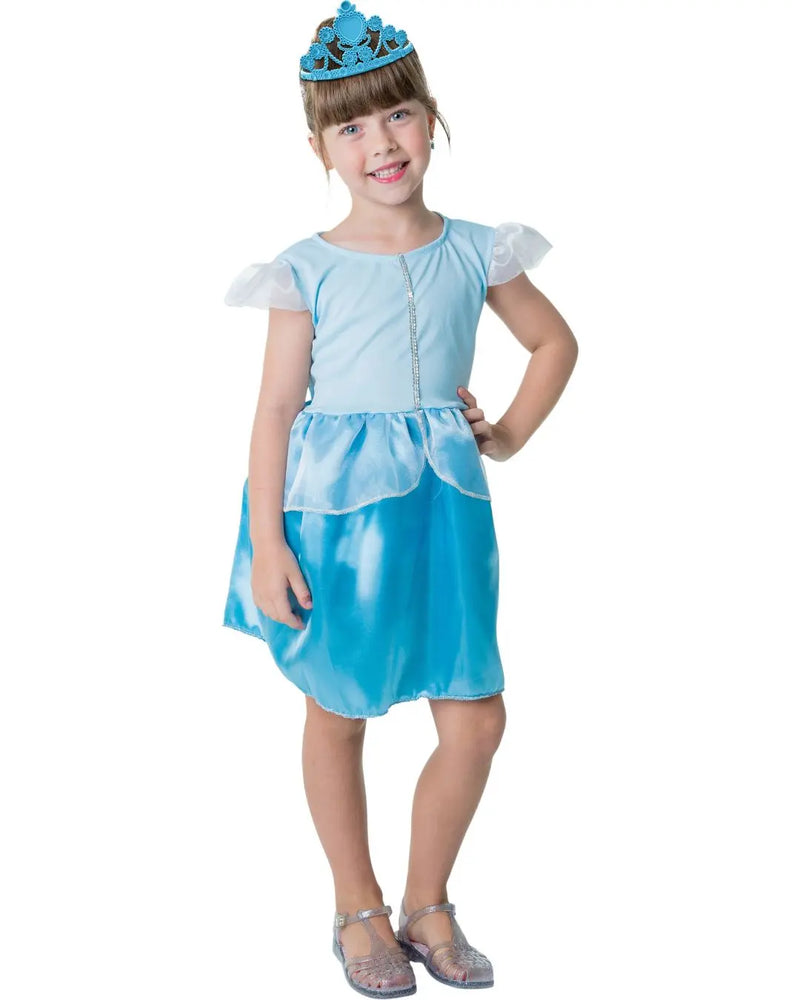 Fantasia Infantil Curta Menina Princesa do Gelo Frozen Desenho Carnaval Dia Das Crianças Presente Megalomania