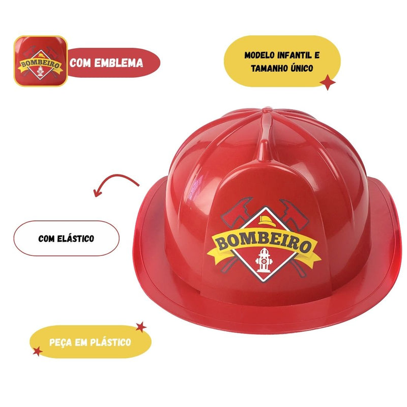 Capacete Bombeiro Infantil Resgate Brinquedo Fantasia