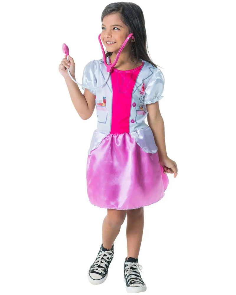 Fantasia Infantil Menina Médica Doutora Com Estetoscópio Carnaval Dia Das Crianças Megalomania