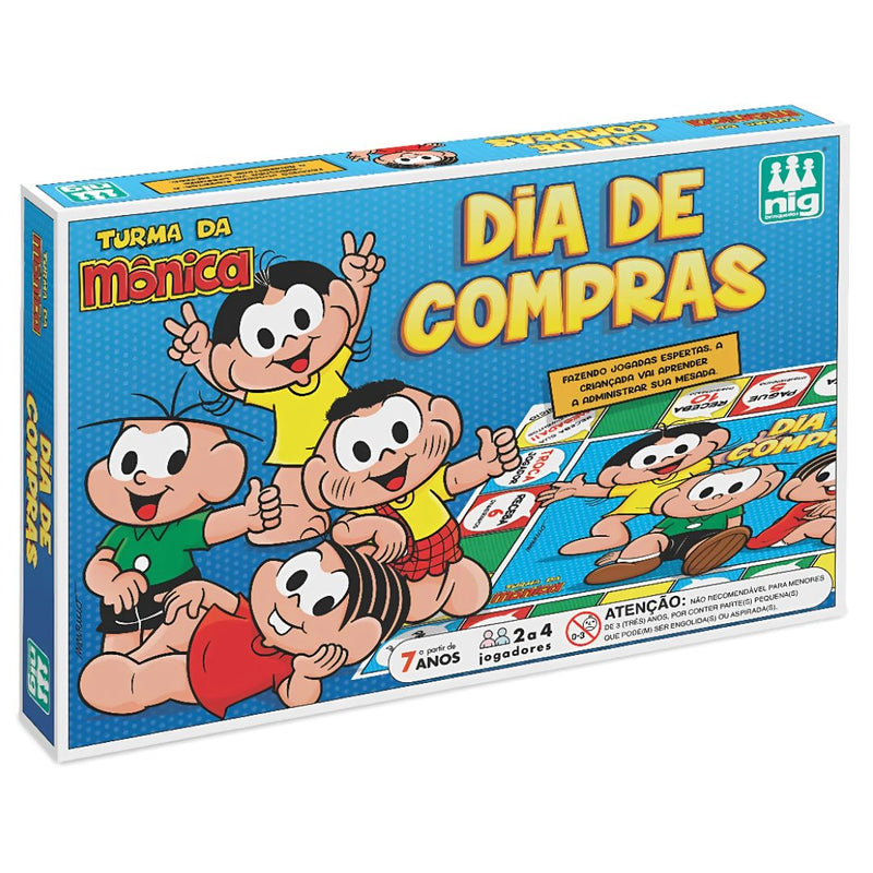 Jogo Tabuleiro Dia de Compras Turma da Mônica Peões Diversão Criança Menino Menina
