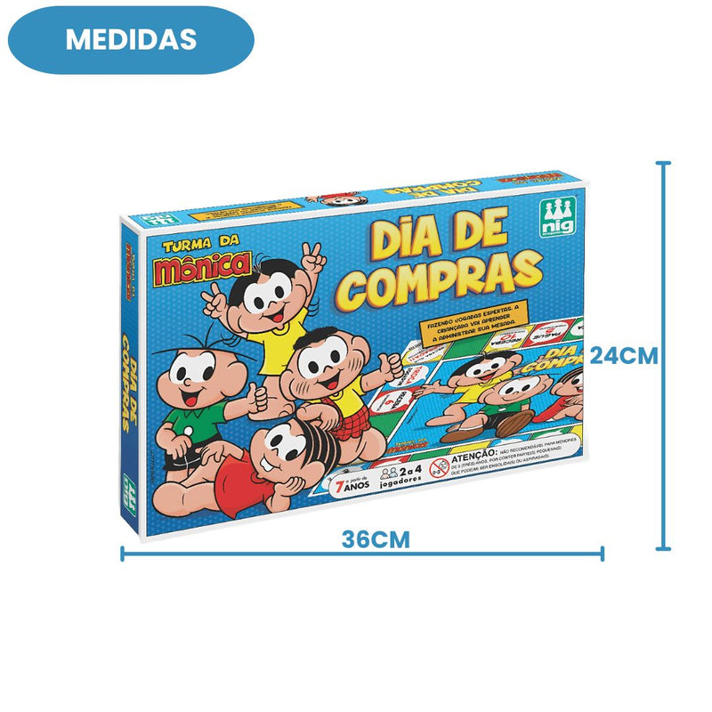 Jogo Tabuleiro Dia de Compras Turma da Mônica Peões Diversão Criança Menino Menina