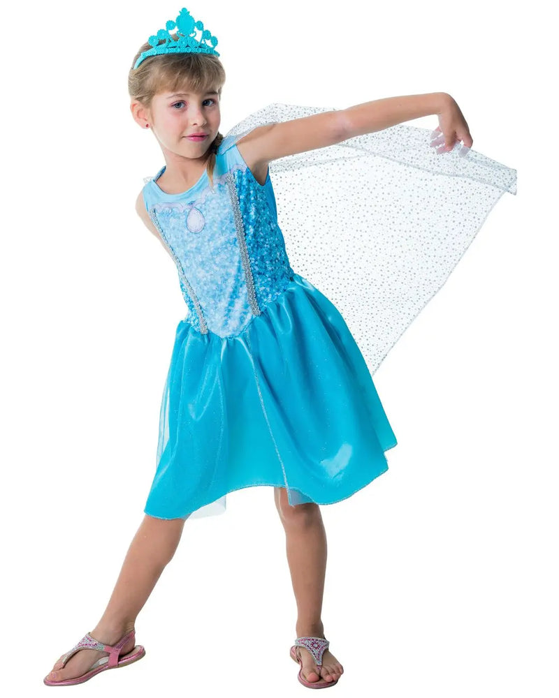 Fantasia Feminina Infantil Princesa Cinderella Carnaval Dia das Crianças Coroa e Tule Megalomania