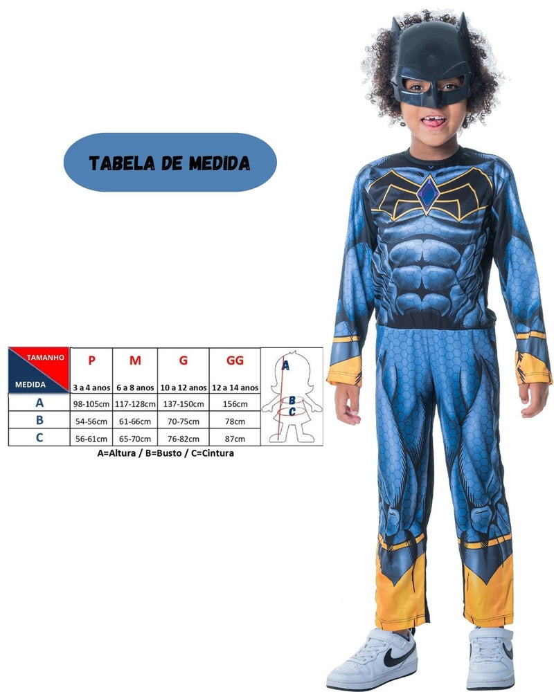 Fantasia Menino Masculina Infantil Herói Máscara Morcego Dia Das Crianças Carnaval Megalomania