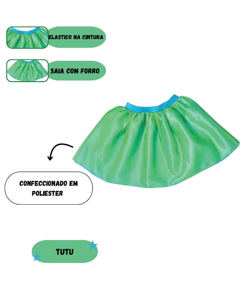 Fantasia Saia Tutu Fada Encantada Sininho Adulto Festa Carnaval Megalomania