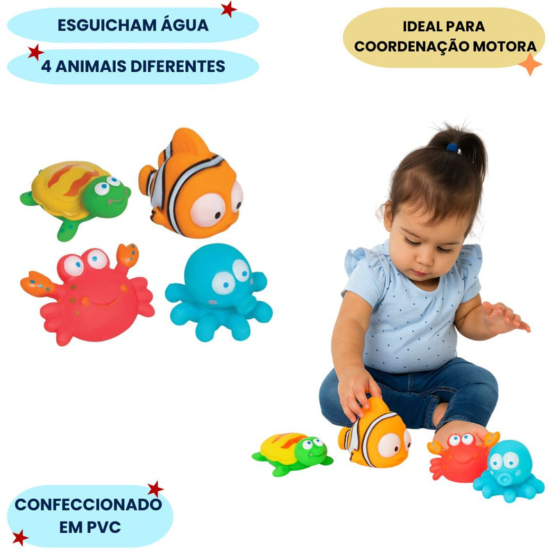Bichinhos Para Banho Oceano Bebê Banheira Diversão Piscina Chuveiro Criança Megalomania