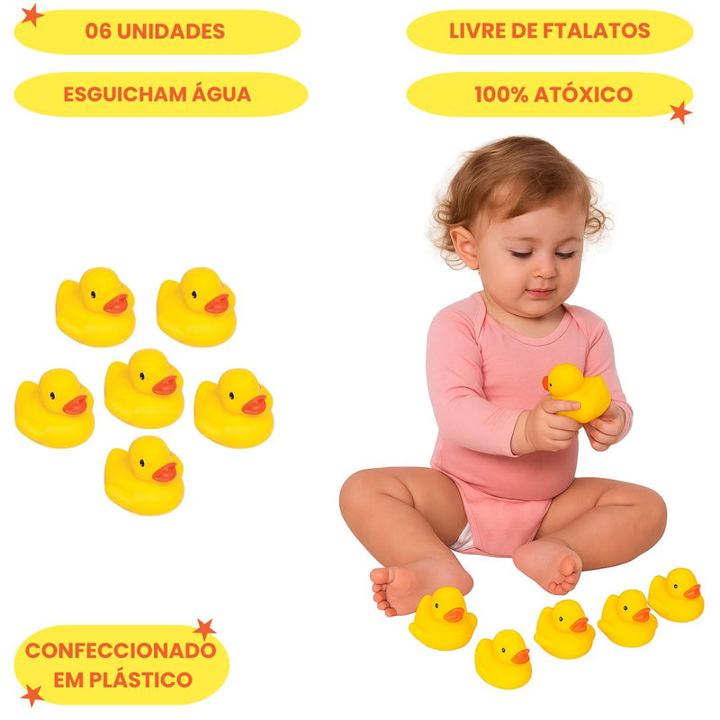 Brinquedo de Banho Patinho Amarelo Bebê Criança Piscina Banheira Brincadeira Chuveiro Megalomania