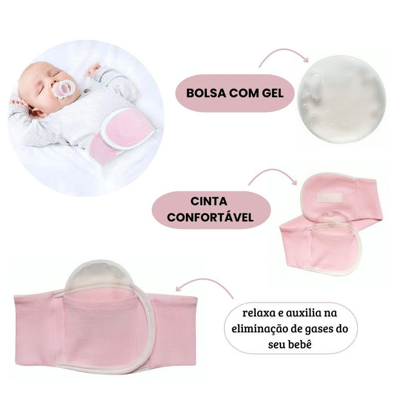 Cinta Térmica Para Cólica Rosa Bebê Compressa Alívio Quente Fria Dores Gases Buba Megalomania