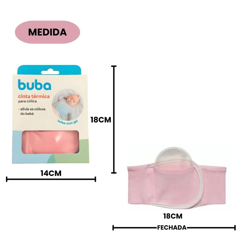 Cinta Térmica Para Cólica Rosa Bebê Compressa Alívio Quente Fria Dores Gases Buba Megalomania