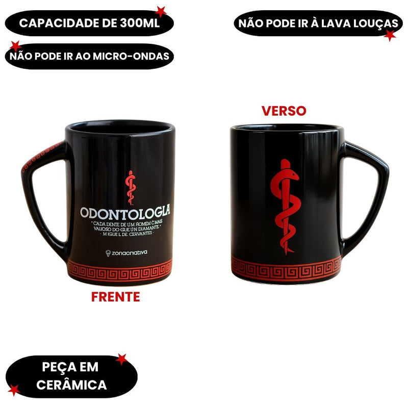 Caneca Profissão Odontologia Presente Café Chá Leite Profissão Estilo Clínica Odonto