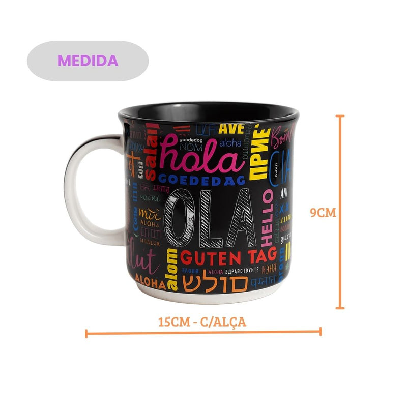 Caneca Cerâmica 350ml Tom Frases Motivacionais Saudações Café Leite Chá Presente