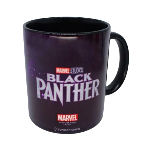 Caneca de Café Pantera Negra Pop Marvel Studios Wakanda Black Panther Super Heroi Megalomania