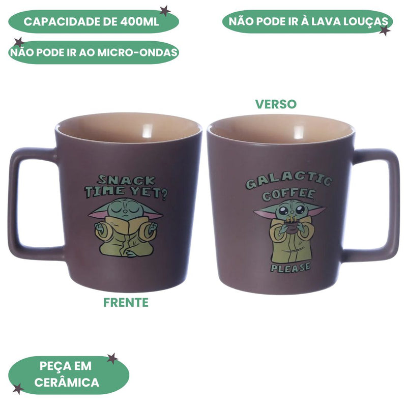 Caneca Cerâmica Buck Baby Yoda Star Wars 400ml Café Chá Leite Presente Mandalorian Geek Megalomania