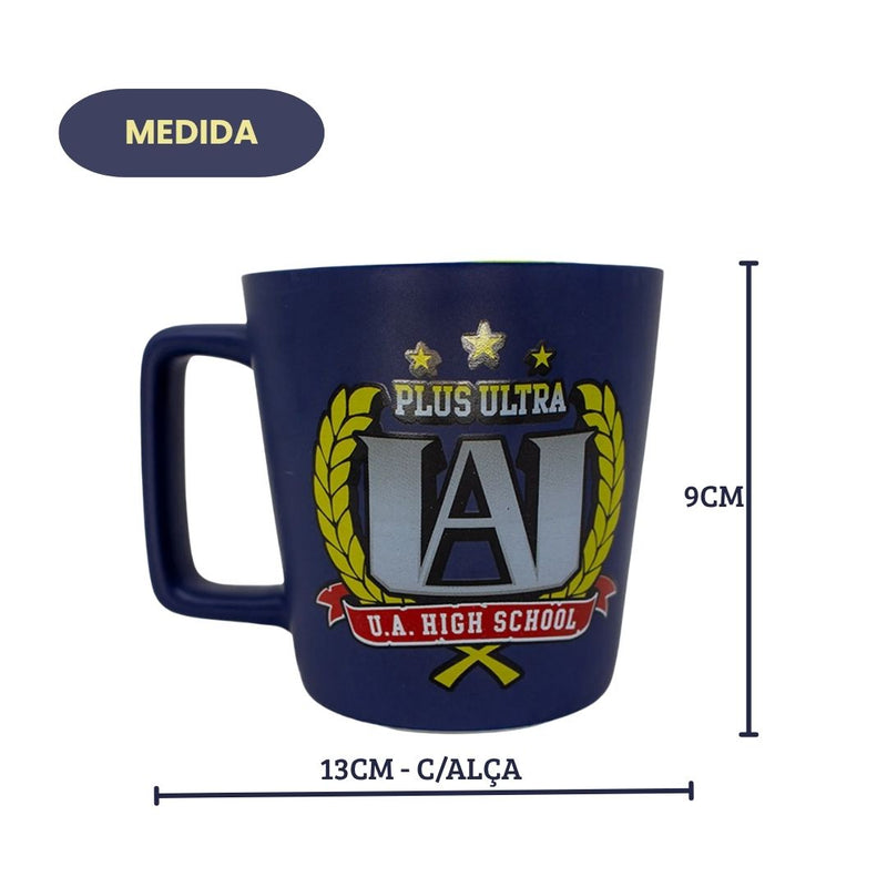 Caneca Bucky My Hero Academia Plus Ultra High School Café Leite Cerâmica 400ML Presente Megalomania