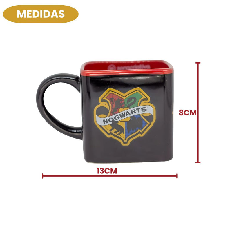 Caneca Cubo Harry Potter Wizarding World Filme Saga Bruxo Magia Presente Cerâmica 300ML
