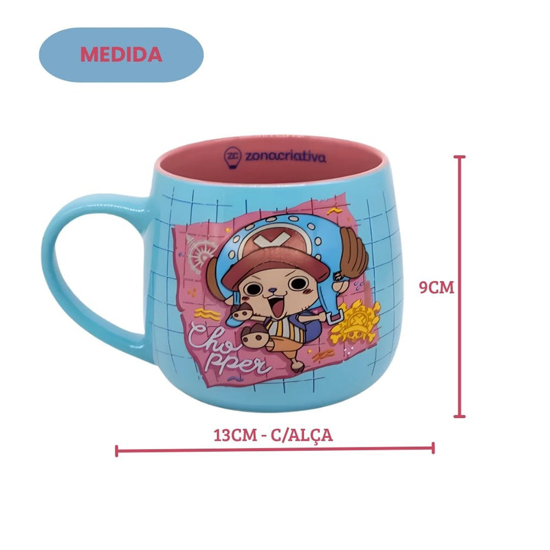 Caneca Maggie Tony Chopper One Piece Cerâmica 400ML Anime Mangá Café Leite Presente