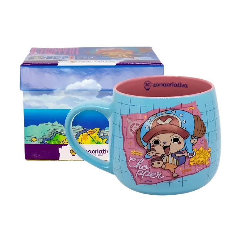 Caneca Maggie Tony Chopper One Piece Cerâmica 400ML Anime Mangá Café Leite Presente
