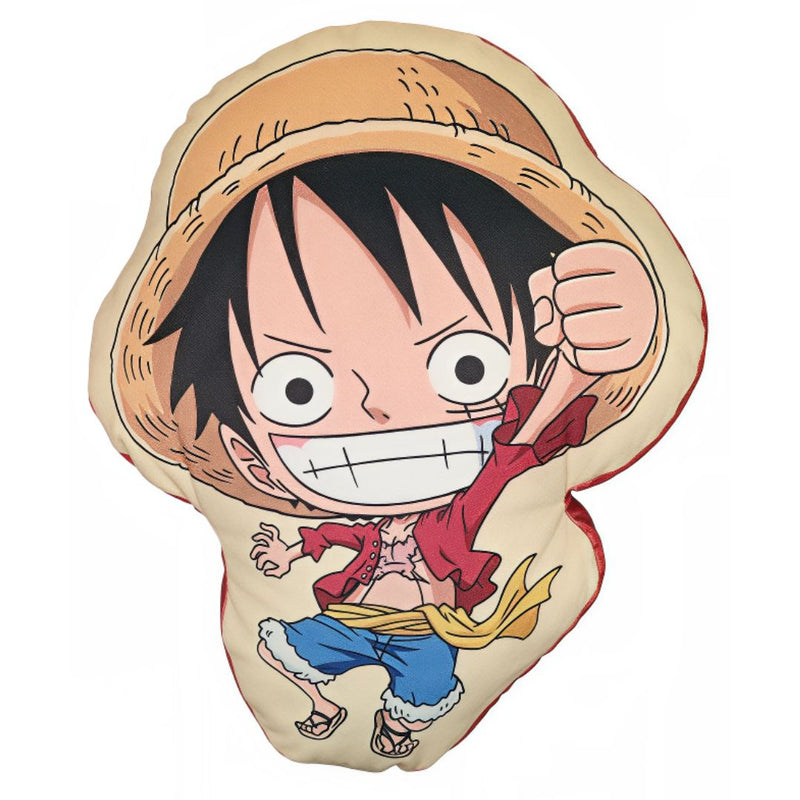 Almofada Formato Monkey 3D Luffy One Piece Textura Aveludada Anime Presente Mangá Decoração Megalomania