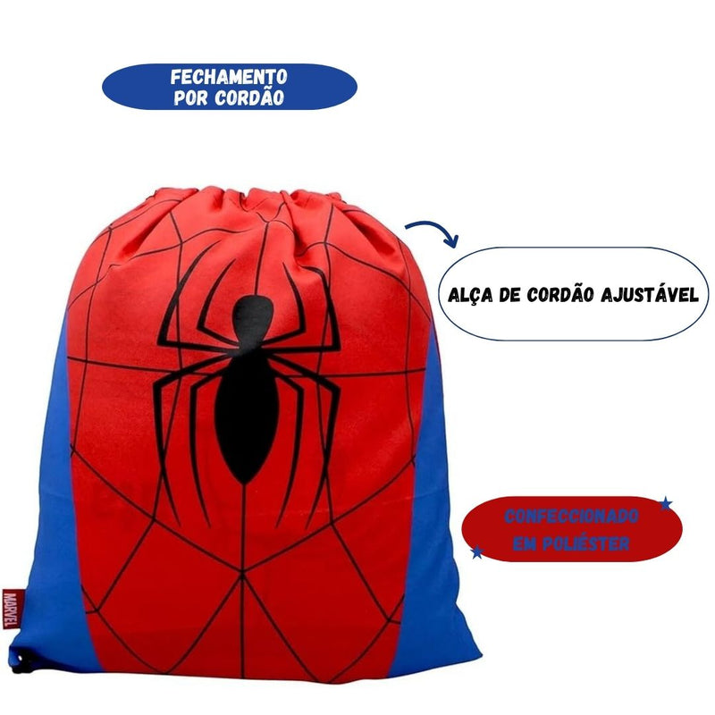 Mochila Saco Homem Aranha Infantil Marvel Presente Passeio Menino Personalizada