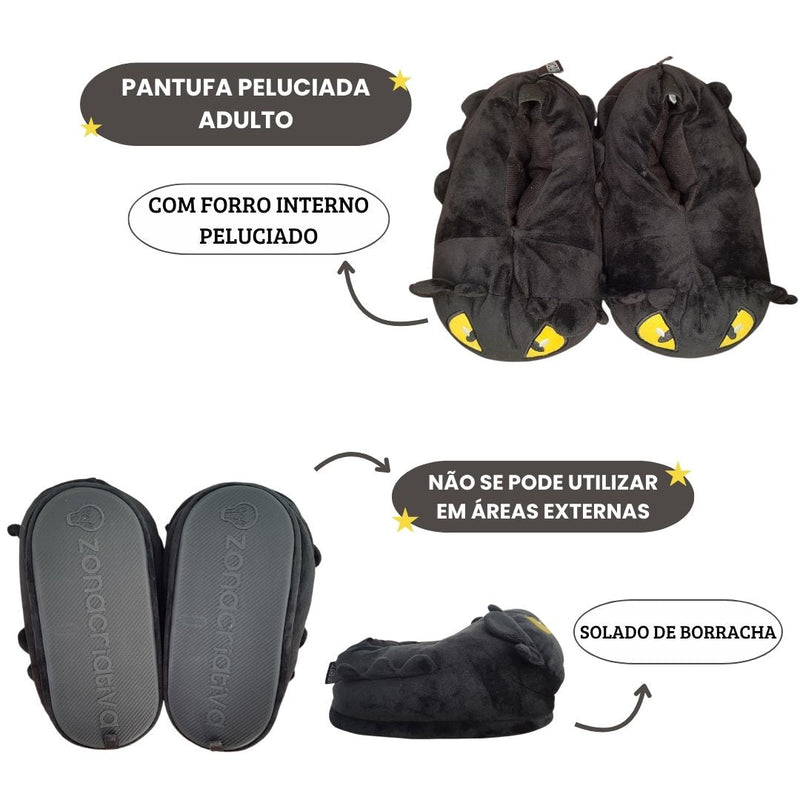 Pantufa Dragão 3d Banguela Furia Noite Como Treinar Inverno Frio Quarto Comfort Megalomania