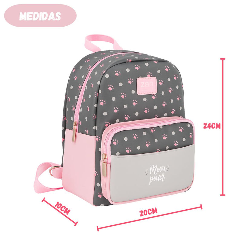 Mini Mochila Meow Power Bolsa Juvenil Menina Passeio Estilosa Compacta Moderna Leve
