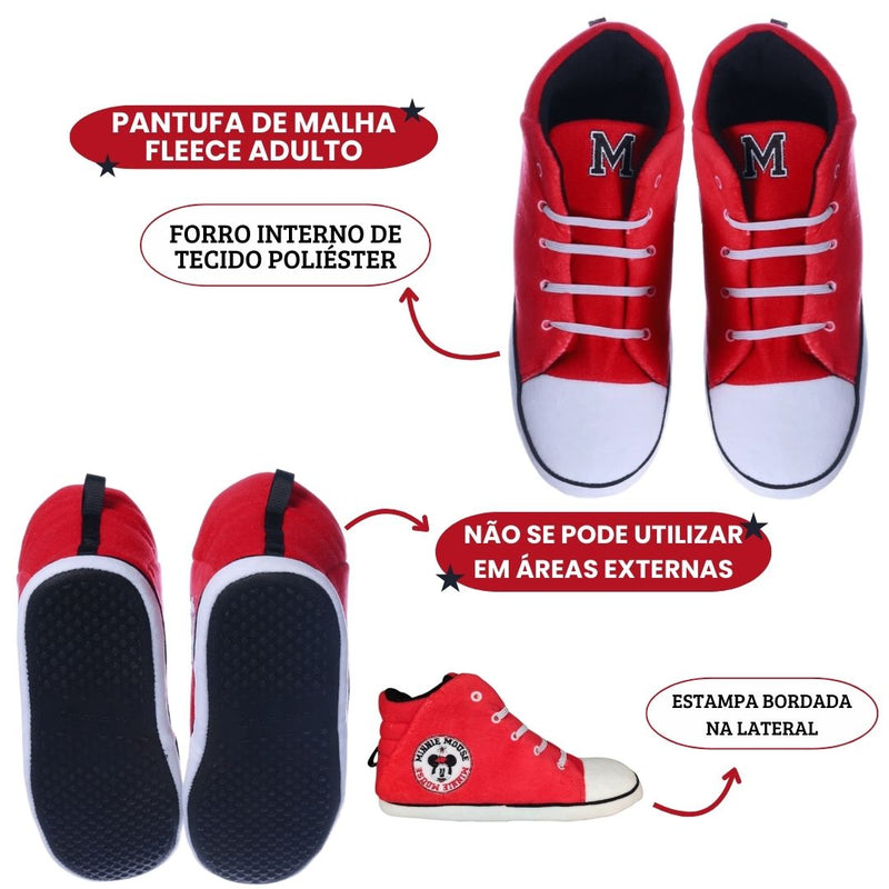 Pantufa Tênis Star Minnie Disney Chinelo Frio Inverno Adulto Comfort Megalomania