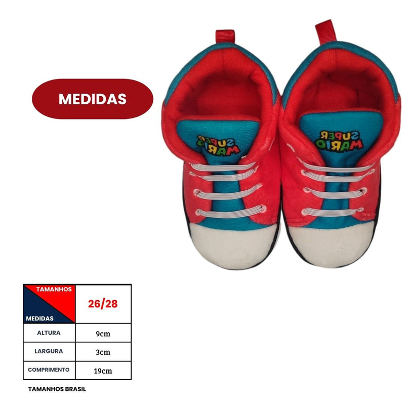 Pantufa Chinelo Tênis Super Mario Game Nintendo Quarto Frio Inverno Quente Presente Megalomania