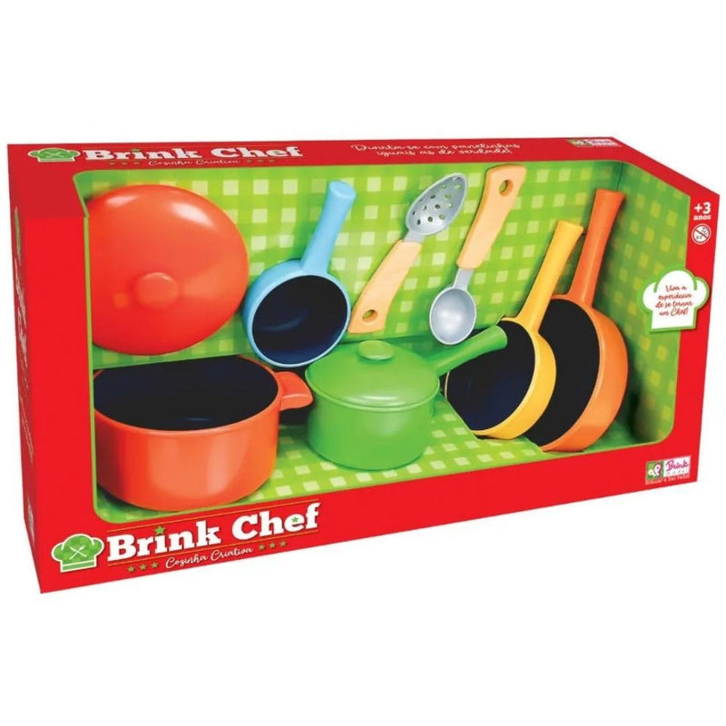Brinquedo Kit Cozinha Infantil Panelinhas Talheres 9 Peças Menina Faz de Conta Criança Chef Ponto Criativo