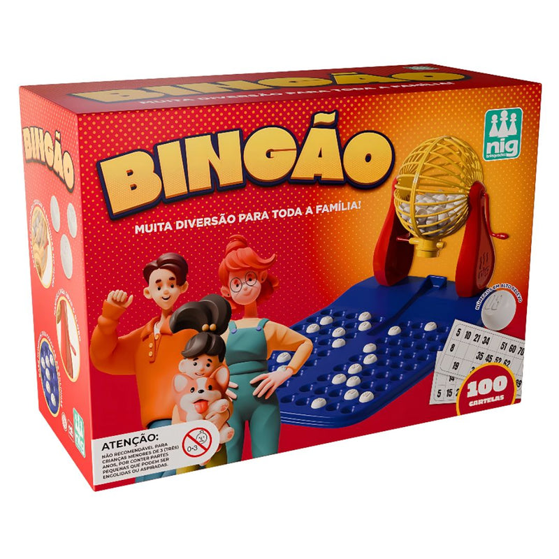 Jogo Bingo Bingão 100 Cartelas Globo Giratório Nig Brinquedo