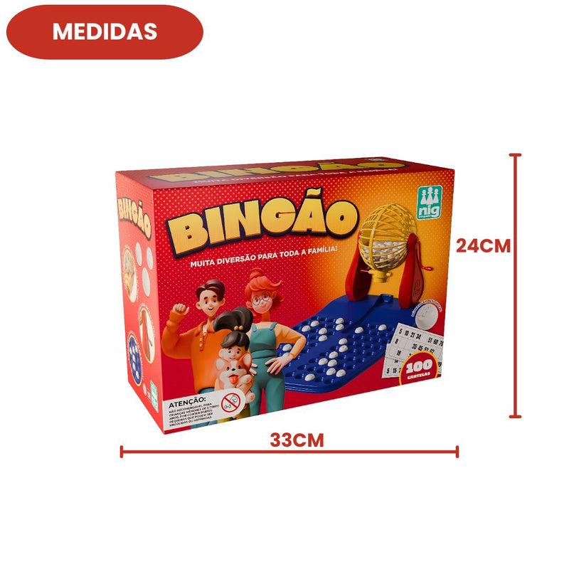Jogo Bingo Bingão 100 Cartelas Globo Giratório Nig Brinquedo