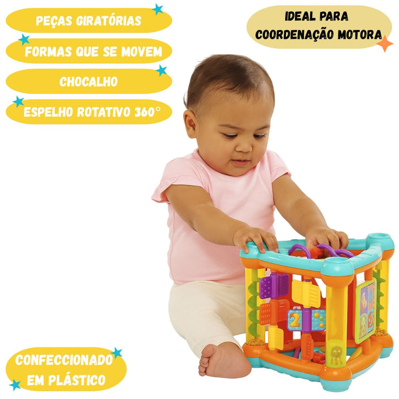 Brinquedo Educativo Triângulo de Atividades Bebê Infantil Criança Colorido Formas Baby Buba Megalomania