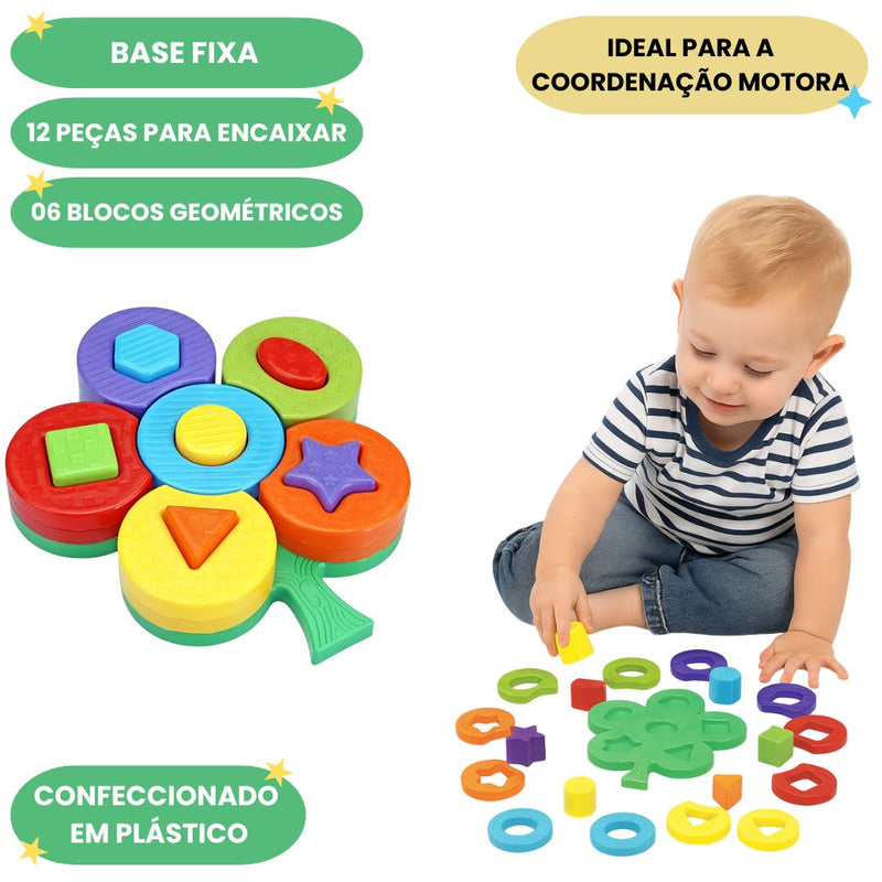 Brinquedo De Montar Para Bebês Formas Pakiformas Árvore Educacional Encaixe Geométrico Criança