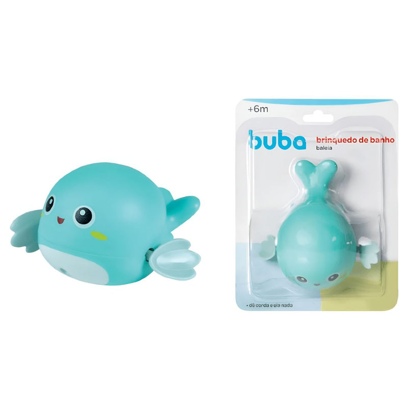 Brinquedo de Banho Baleia Nada Bebê Diversão Criança Banheira Rosa Azul Infantil Piscina Chuveiro Buba Megalomania