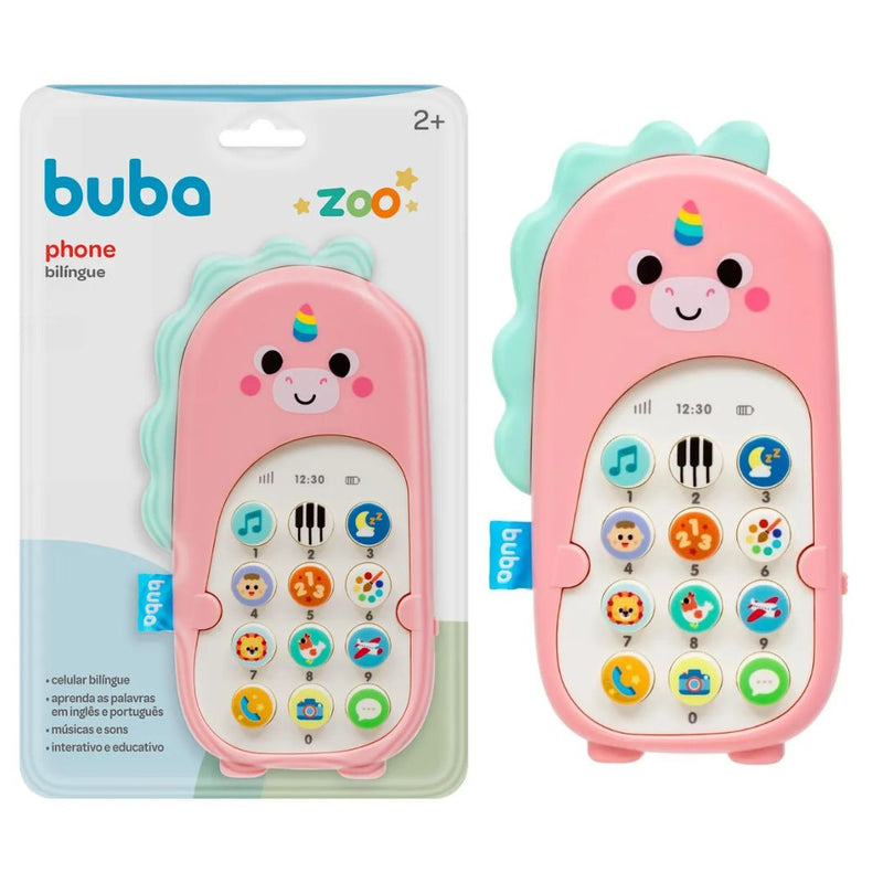 Brinquedo Infantil Phone Bilíngue Unicórnio Aprender Som Educativo Musical Inglês Português Criança Megalomania
