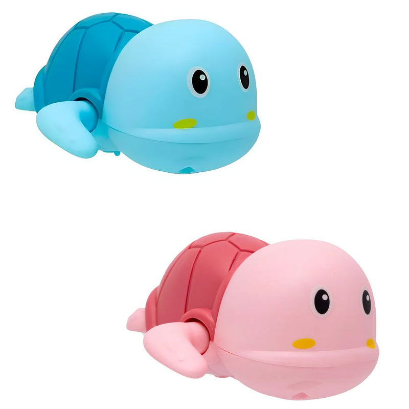 Brinquedo de Banho Tartaruga Azul Rosa Bebê Banheira Piscina Infantil Criança Diversão Megalomania