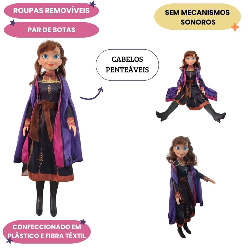 Boneca Anna Infantil Brinquedo Frozen Infantil Menina Olaf Princesa Castelo Gelo Disney Megalomania