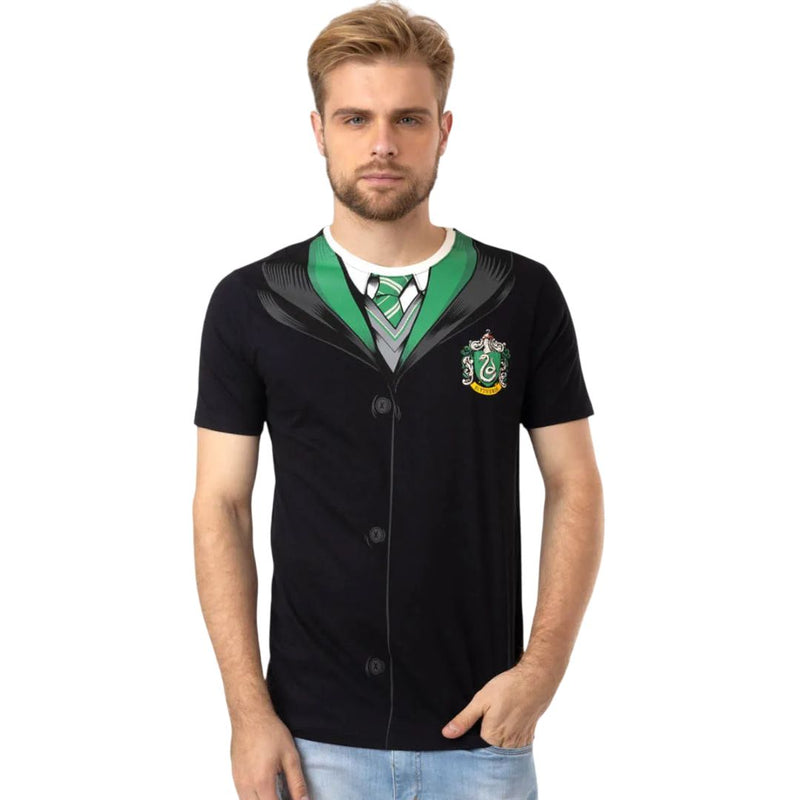 Camiseta Unissex Harry Potter Capa Sonserina Adulto Verde Magia Bruxo Nerd Geek Saga