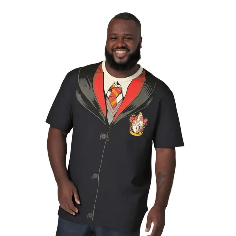 Camiseta Unissex Adulto Harry Potter Capa Grifinoria Preto Geek Nerd Saga Bruxo Magia