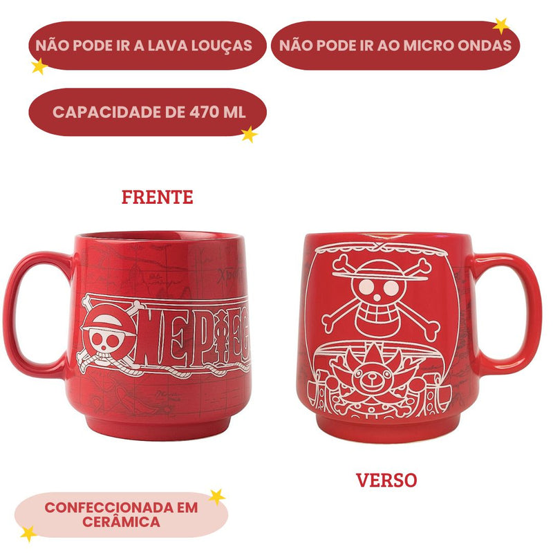 Caneca Cerâmica 470ml Wind Sunny One Piece Navio Café Presente Geek Colecionável Anime Criativo