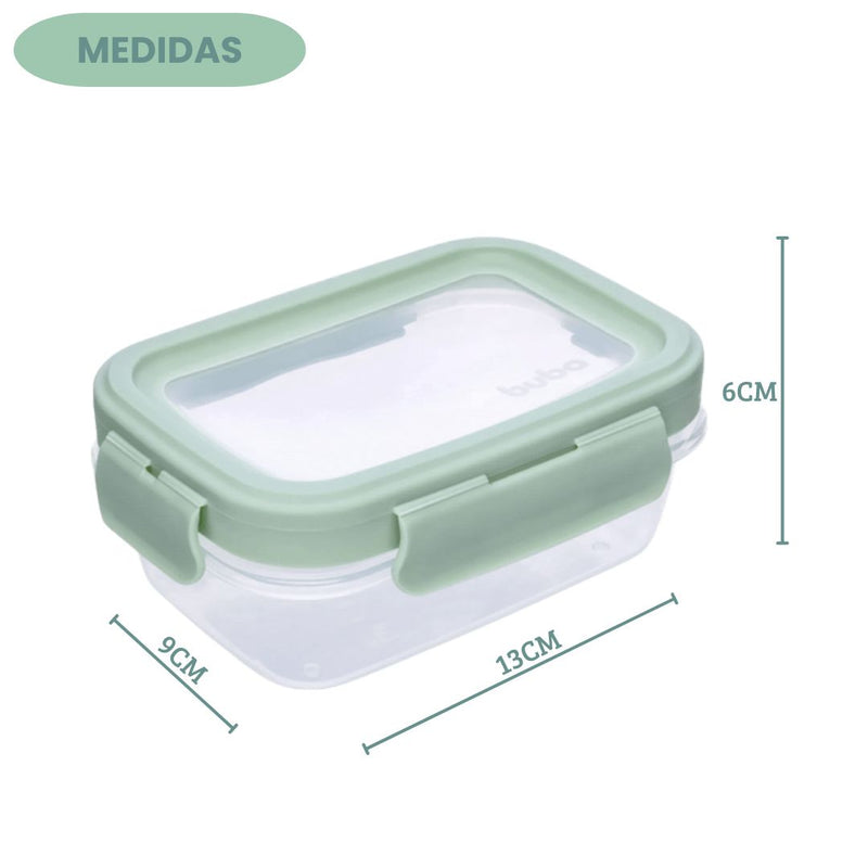 Kit 3 Potinhos Hermético Verde Bebê Papinha Alimentos Buba Organização Maternidade Frutas
