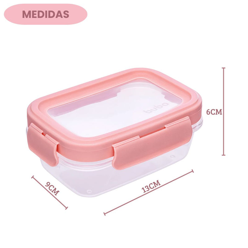 Kit 3 Potinhos Hermético Rosa Bebê Papinha Alimentos Buba Organização Maternidade Frutas