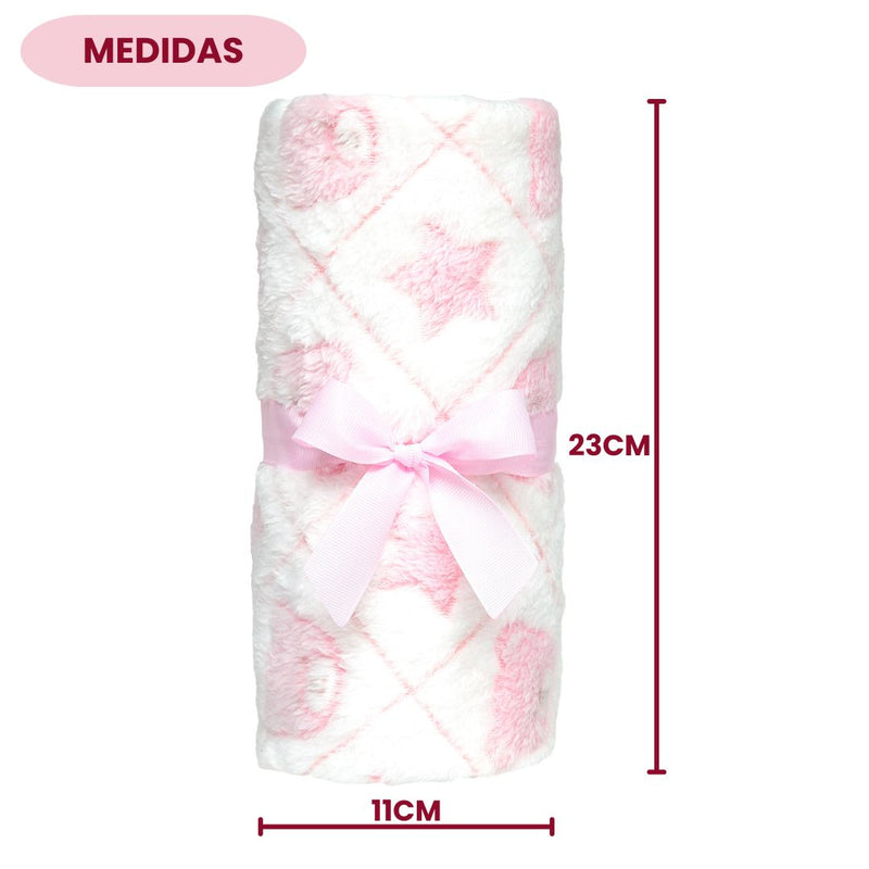 Mantinha Soninho Do Bebê Rosa Buba Confortavel Quentinha Berço Carrinho Frio Passeio Aconchego