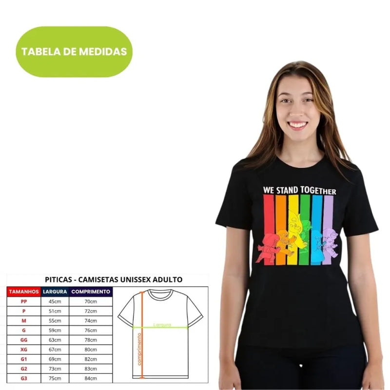 Camiseta Unissex Adulto Steven Universo Preta Amestista Perola Garnet Lapís Lazure Cartoon Desenho