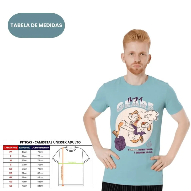 Camiseta Unissex Adulto One Piece Gears5 Gomu Anime Geek