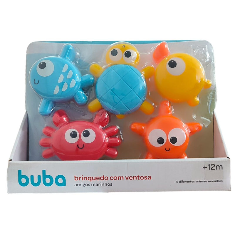 Kit Brinquedo Bichinhos Com Ventosa Amigos Marinhos Banho Diversão Bebê Criança Infantil Megalomania