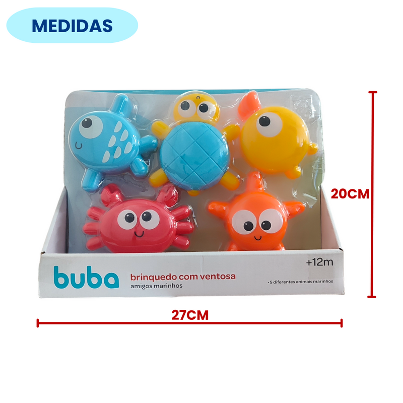 Kit Brinquedo Bichinhos Com Ventosa Amigos Marinhos Banho Diversão Bebê Criança Infantil Megalomania