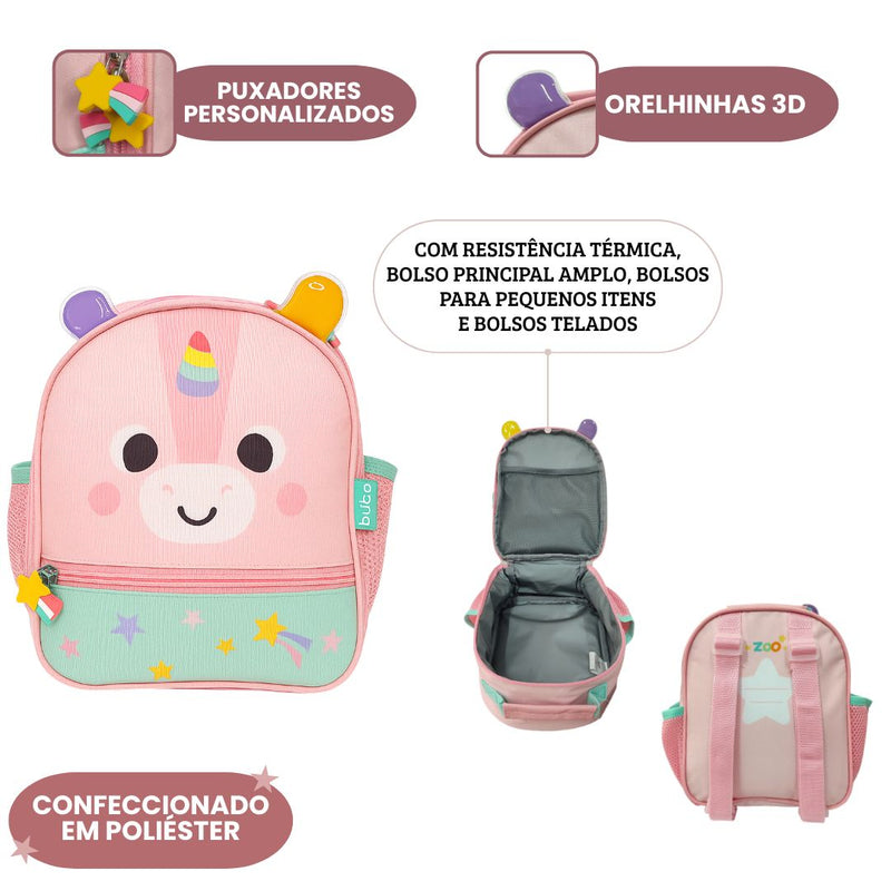 Lancheira Térmica Rosa Unicórnio Buba Escolar Volta Aulas Criança Menina Lanche Passeio