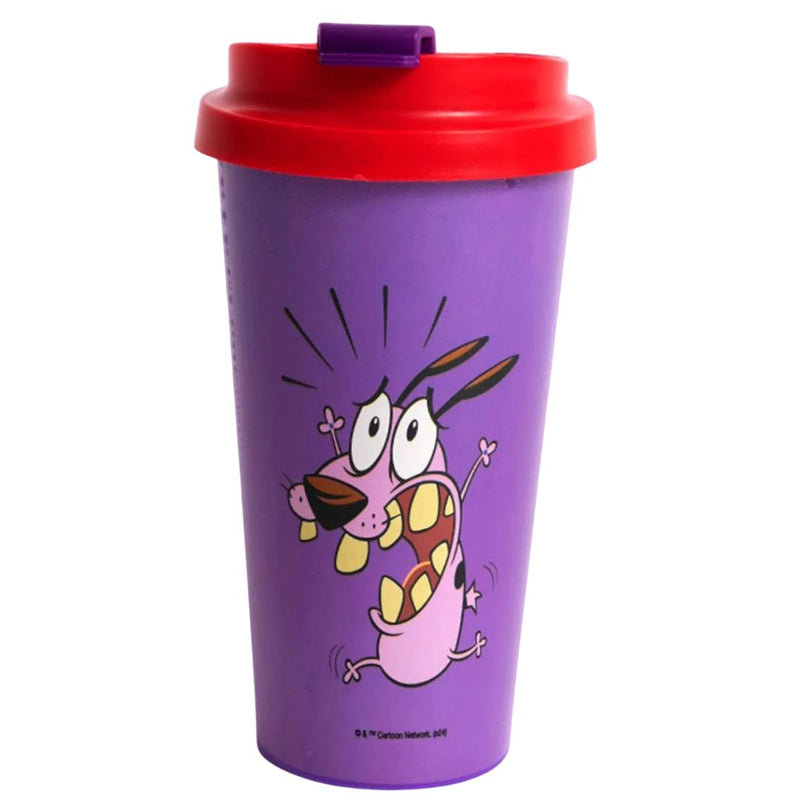 Copo Star Cão Coragem Susto 500ml Plástico Grito Cartoon Desenho Megalomania