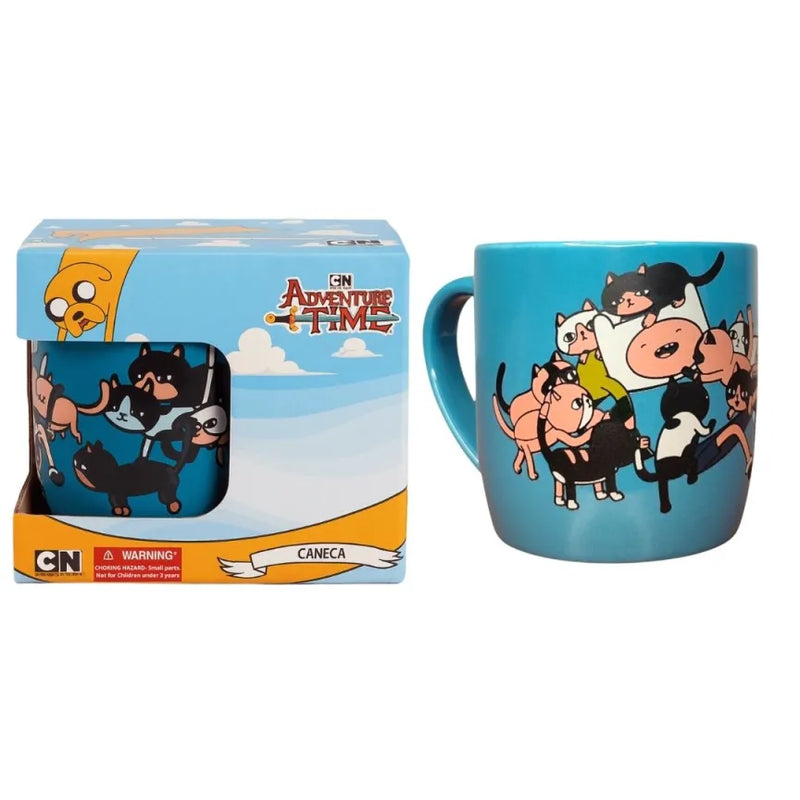 Caneca Cerâmica Hora De Aventura Finn Jake Cartoon Network Desenho Animado Mundo De Ooo 330ML