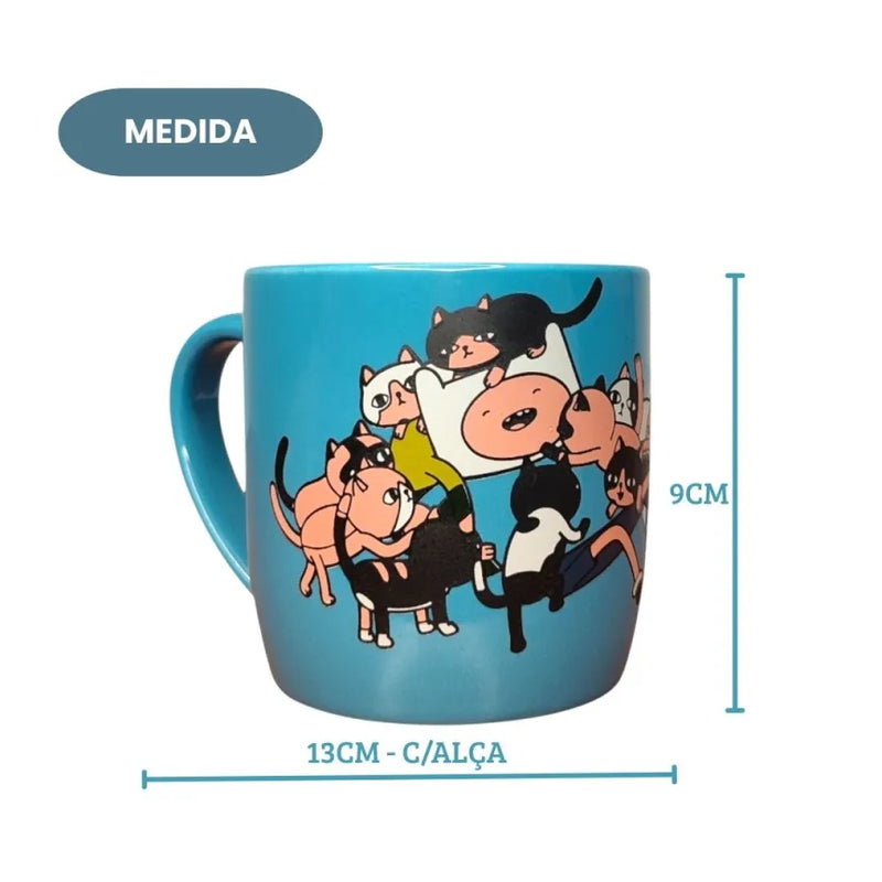 Caneca Cerâmica Hora De Aventura Finn Jake Cartoon Network Desenho Animado Mundo De Ooo 330ML